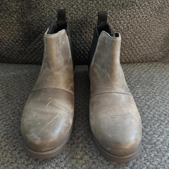 Sorel Emelie Chelsea Womens Size 10.5 Pull Boots Brown Leather Waterproof Shoes - Picture 2 of 8